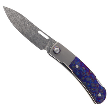 ヘレナモルフォ　139mm Maxace Beetle 2.0 Folding Knife Zirconium Handle Damascus Plain Edge