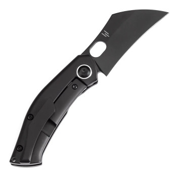 Kansept Osprey Folding Knife Black Titanium Handle S35VN Wharncliffe Plain Black Blade K2087A3