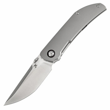 Kansept Tarkin Folding Knife Bead Blast Titanium Handle 20CV Plain Edge Satin Finish K1078A1