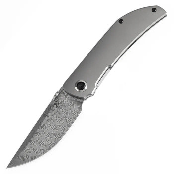 Kansept Tarkin Folding Knife Titanium Handle Damascus Blade K1078A4