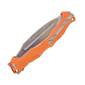 Midgards Messer Odin's Toothpick Folding Knife Orange Handle Kukri Blade