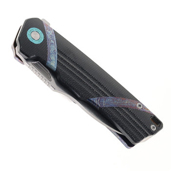 TwoSun Folding Knife Black/Color Titanium Handle 14C28N Plain Edge TS513-Color 14C28N
