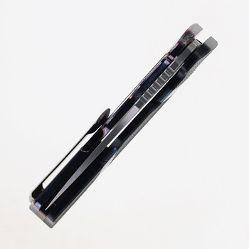 TwoSun Folding Knife Black/Color Titanium Handle 14C28N Plain Edge TS513-Color 14C28N