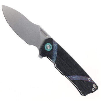 TwoSun Folding Knife Black/Color Titanium Handle 14C28N Plain Edge TS513-Color 14C28N