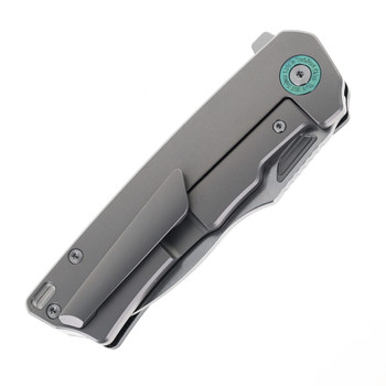 TwoSun Folding Knife Stonwash Titanium Handle 14C28N Plain Edge TS513-Stonewashed