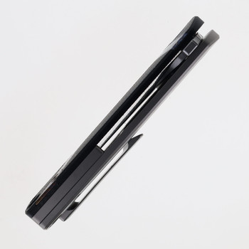 TwoSun Folding Knife Stonwash Titanium Handle 14C28N Plain Edge TS513-Stonewashed