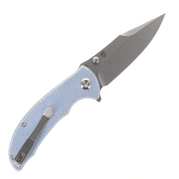 Tenable Rei Folding Knife Blue Micarta Handle 14C28N Plain Edge Stonewash Finish T1061A1