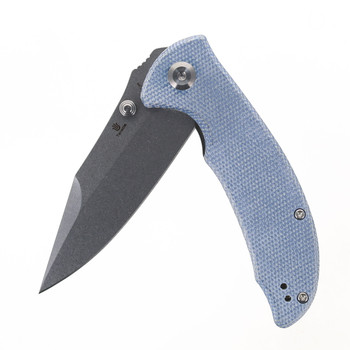 Tenable Rei Folding Knife Blue Micarta Handle 14C28N Plain Edge Stonewash Finish T1061A1