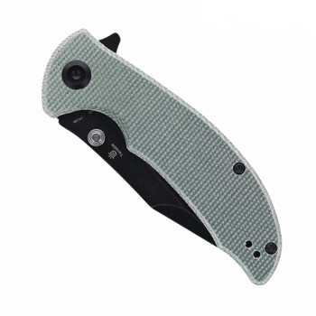 Tenable Rei Folding Knife Green Micarta Handle 14C28N Plain Edge Blackwash Finish T1061A2