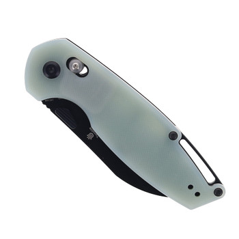 Tenable Model 6 Folding Knife Jade G10 Handle 14C28N Plain Edge Blackwash Finish T1022V3