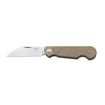 MKM Jaques Folding Knife Green Canvas Micarta Handle Magnacut Wharncliffe Plain Edge Satin Finish JQ-TGC