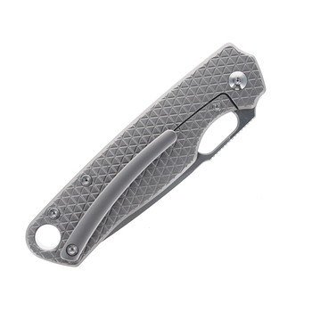 TwoSun TS430 Folding Knife Grey Titanium Handle N690 Plain Edge Sand Wash Finish