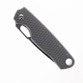 TwoSun TS430 Folding Knife Grey Titanium Handle N690 Plain Edge Sand Wash Finish