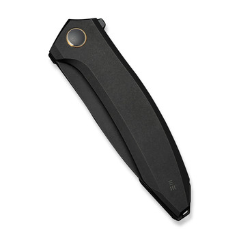 WE Acuminal Folding Knife Black Titanium Handle Vanax Plain Edge Black Stonewash Finish WE23070-1