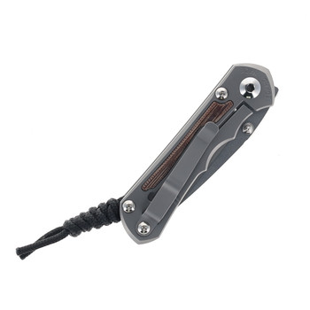 Chris Reeve Small Inkosi Folding Knife Glass Blasted Titanium Handle Natural Micarta Inlay Magnacut Steel Drop Point SIN-1118-006