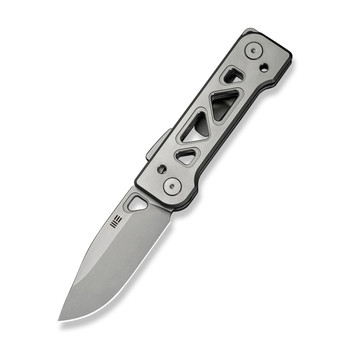 WE Tyro Folding Knife Gray Titanium Folding Knife 20CV Plain Edge Stonewash Finish WE24001-2