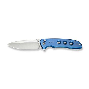 Civivi Hyperpulse Folding Knife Blue Aluminum Handle 14C28N Plain Edge Satin Finish C23087A-2