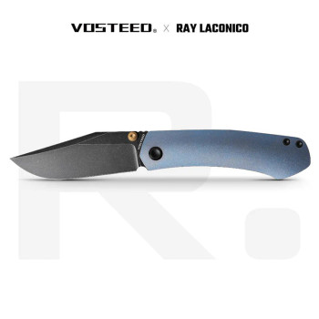 Vosteed Vallhund Frame Lock Folding Knife Blue Titanium