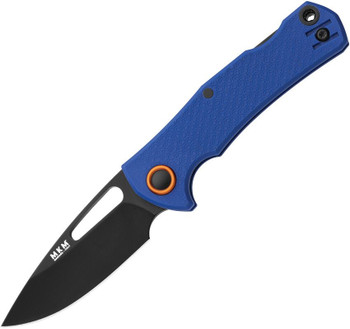 (Off Centered) Open Box/Returned MKM LOV Lockback Folding Knife Blue FRN Handle N690 Drop Point Plain Black Blade (Off Centered) Open Box/Returned MKM LOV Lockback Folding Knife Blue FRN Handle N690 Drop Point Plain Black Blade