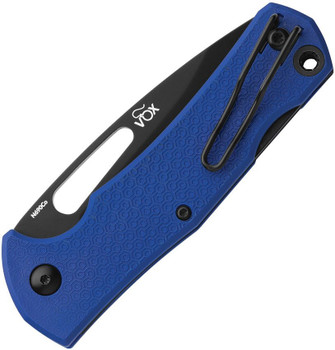 (Off Centered) Open Box/Returned MKM LOV Lockback Folding Knife Blue FRN Handle N690 Drop Point Plain Black Blade (Off Centered) Open Box/Returned MKM LOV Lockback Folding Knife Blue FRN Handle N690 Drop Point Plain Black Blade