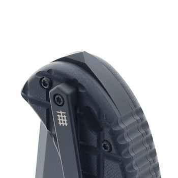 Halfbreed Large Bush GEN 2 Folding Knife Black G10 Handle 3V Plain Black Blade LBF-01 BLK G2