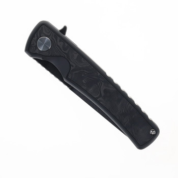 Mechforce Knives Kilby Integral Flipper Pocket Knife PVD Titanium & Black Dune FatCarbon Handle PVD M390 Blade Mechforce Knives Kilby Integral Flipper Pocket Knife PVD Titanium & Black Dune FatCarbon Handle PVD M390 Blade