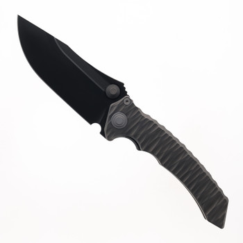 Maxace Sandstorm Folding Knife Gray Stone Finish Titanium Handle