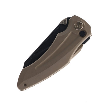 KB Knives Sumo Folding Knife Tan Titanium Handle 20CV Plain Black Blade KB400D