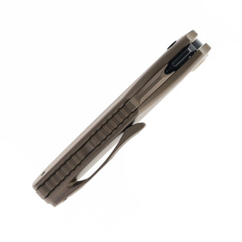 KB Knives Sumo Folding Knife Tan Titanium Handle 20CV Plain Black Blade KB400D