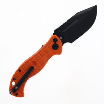 Halfbreed Large Bush GEN 2 Folding Knife Orange G10 Handle 3V Plain Black Blade LBF-01 OJ G2