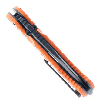 Halfbreed Large Bush GEN 2 Folding Knife Orange G10 Handle 3V Plain Black Blade LBF-01 OJ G2