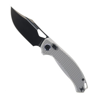 Kunwu Django XL Folding Knife Diamond Beadblast Grey Titanium