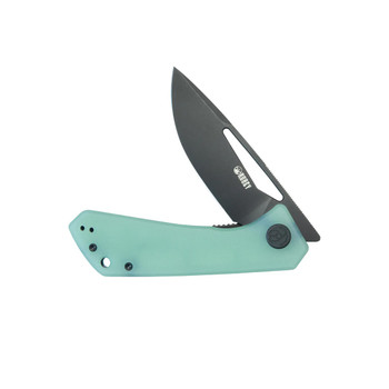 Kubey Thalia Folding Knife Jade G10 Handle 14C28N Drop Point Plain Edge Blackwash Finish KU331N
