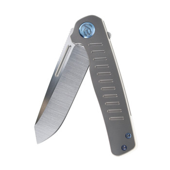 KB Knives Steelhead Folding Knife Gray Titanium Handle M390 Plain Edge KB315A