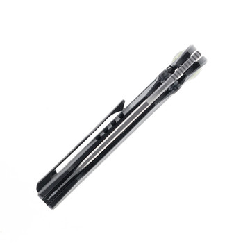 TwoSun Folding Knife Titanium/Carbon Fiber Handle 14C28N Plain Edge TS554-SAT