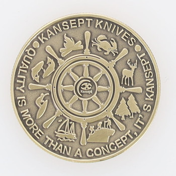 (Free with Kansept Knife Purchase) Kansept Collectors Coin 1.5" Brass Colored Metal