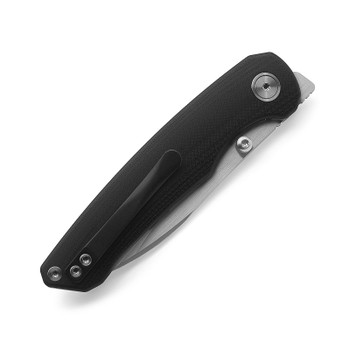 Ameight Klysta Folding Knife Black G10 Handle 14C28N Plain Edge Satin Finish AM8-502MWBK