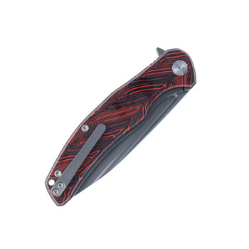 Miguron Velona Folding Knife Red Gmascus Handle 14C28N Plain Dark Gray PVD Blade MGR-8003DRD Miguron Velona Folding Knife Red Gmascus Handle 14C28N Plain Dark Gray PVD Blade MGR-8003DRD