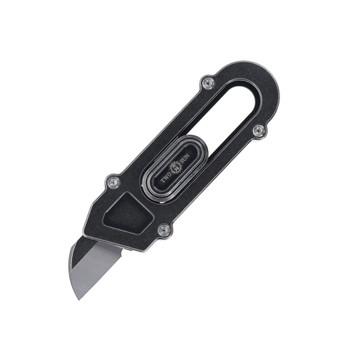 TwoSun TS488-YJ01-TI Utility Knife Black Titanium Handle YJ01-V1 Plain Edge