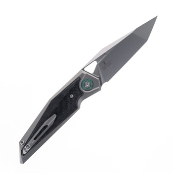 TwoSun Folding Knife Titanium/Carbon Fiber Handle YJ01-V1 Plain Edge TS377-YJ01-V1