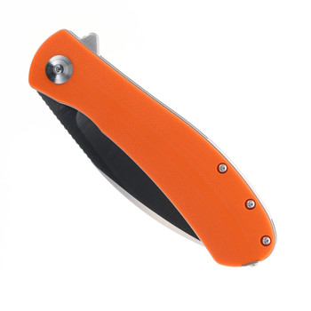 Trollsky Mandu Folding Knife Orange Micarta Handle D2 Plain Edge Satin Finish MT010-XL