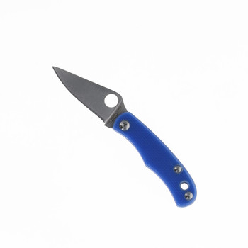 Spyderco Bug Folding Knife Blue G10 Handle 12C27 Plain Edge C133GBLP
