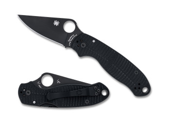 Spyderco Para 3 Salt Folding Knife Black G10 Handle Magnacut Plain Edge C223GMCBKP