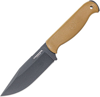 Condor Fighter Fixed Blade Knife Desert Polypropylene Handle 1075HC Plain Edge CTK1836-46MSK