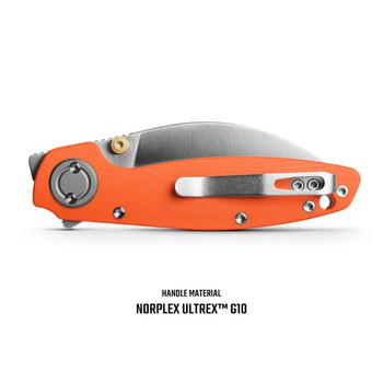 Vosteed Shilin Cutter Folding Knife Orange G10 Handle 154CM Plain Edge Satin Finish A2801