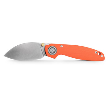 Vosteed Shilin Cutter Folding Knife Orange G10 Handle 154CM Plain Edge Satin Finish A2801