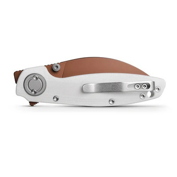 Vosteed Shilin Cutter Folding Knife White G10 Handle 154CM Plain Edge Copper Dune Finish A2803