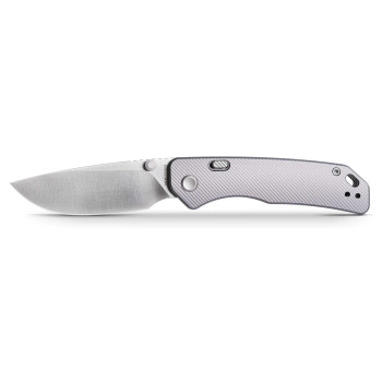 Vosteed Marten Folding Knife Gray Aluminum Handle 154CM Plain Edge