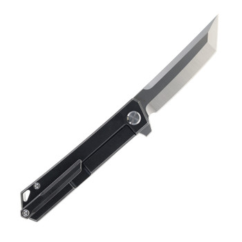 TwoSun TS20 Folding Knife Black Titanium Handle 3.35" YJ01-V1 Tanto