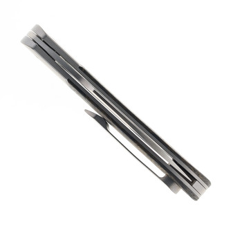 Bastard Knives Alcyon Folding Knife Marbled Gold Handle M390 Plain Edge Satin Finish Alcyon-GD